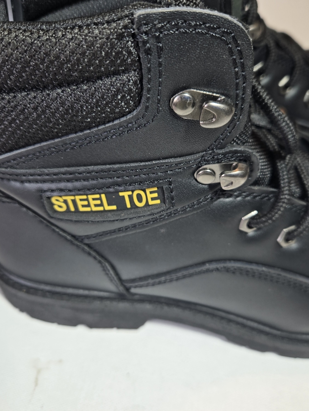 Brahma Steel Toe Black Men's Work Boots - Durable Lace-Up Safety Style 9.5W - Picture 3 of 5